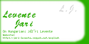 levente jari business card